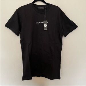 NWT john summit music my life is a bender embroidered tee sz.L black